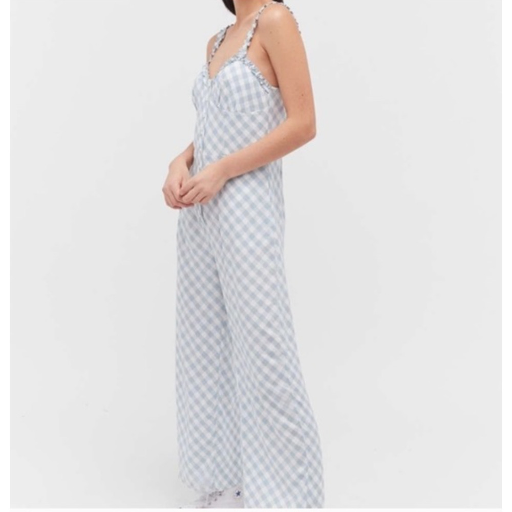 NWT Urban Outfitters Easy Ruffle Checkered gingham jumpsuit medium